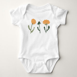Dandelion Blume Orange Floral Motif Baby Strampler