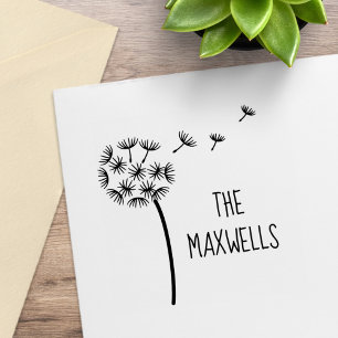Dandelion Blume Parachutes Familienname Gummistempel