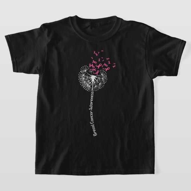 Dandelion Breast Cancer Awareness Warrior Pink Rib T-Shirt (Ablage )