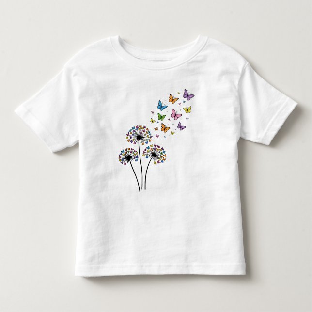 Dandelion butterfly flow kleinkind t-shirt (Vorderseite)
