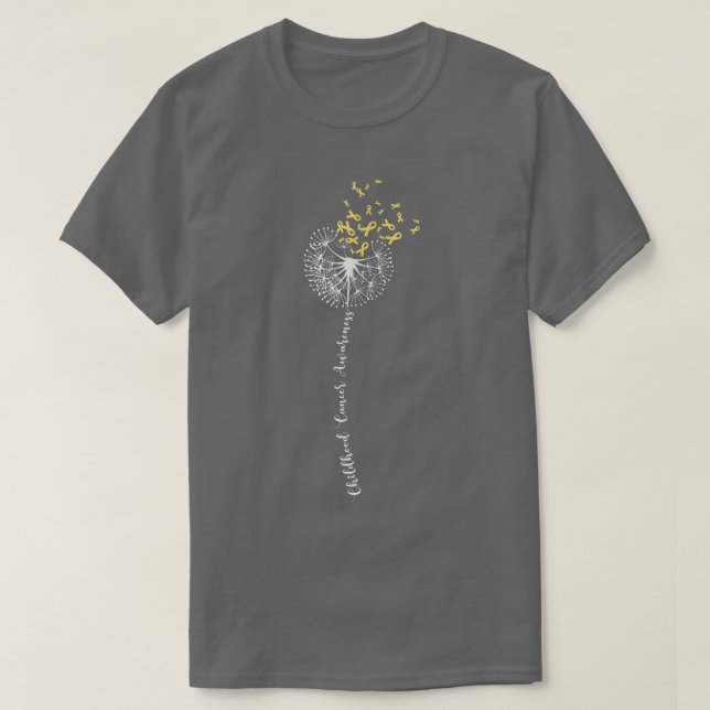 Dandelion Childhood Cancer Awareness Ribbon Mama D T-Shirt (Design vorne)