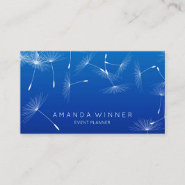 Dandelion Confetti Cobalt Blue Glam Ombre Event Visitenkarte