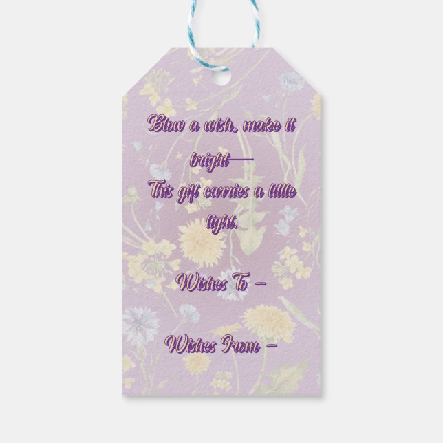 Dandelion Delight Geschenkanhänger (Rückseite)