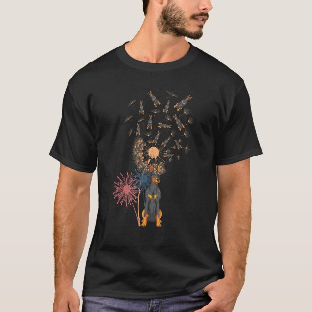 Dandelion Doberman Owner Dog Animal Pet Owner Dobe T-Shirt (Vorderseite)