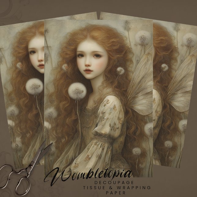 Dandelion Fairy Woodland Fantasy Watercolor Art Seidenpapier (Von Creator hochgeladen)