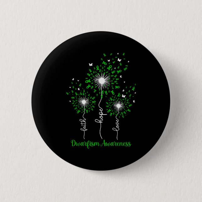 Dandelion Faith Hope Love Dwarfism Awareness  Button (Vorderseite)
