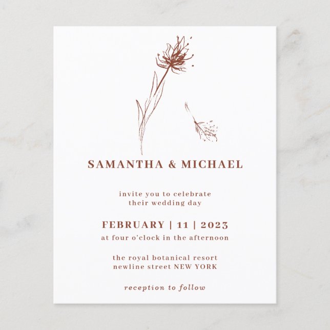 Dandelion Fall Budget Terracotta Indie Botanical Flyer (Vorne)