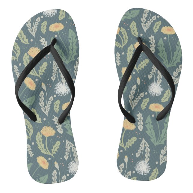 Dandelion Floral Weed Muster Flip Flops (Fußbett)