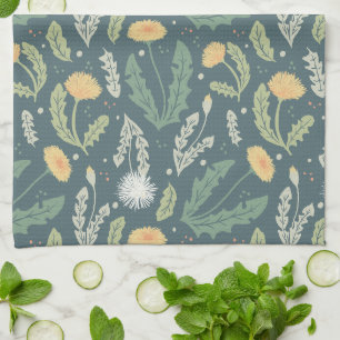 Dandelion Floral Weed Muster Geschirrtuch