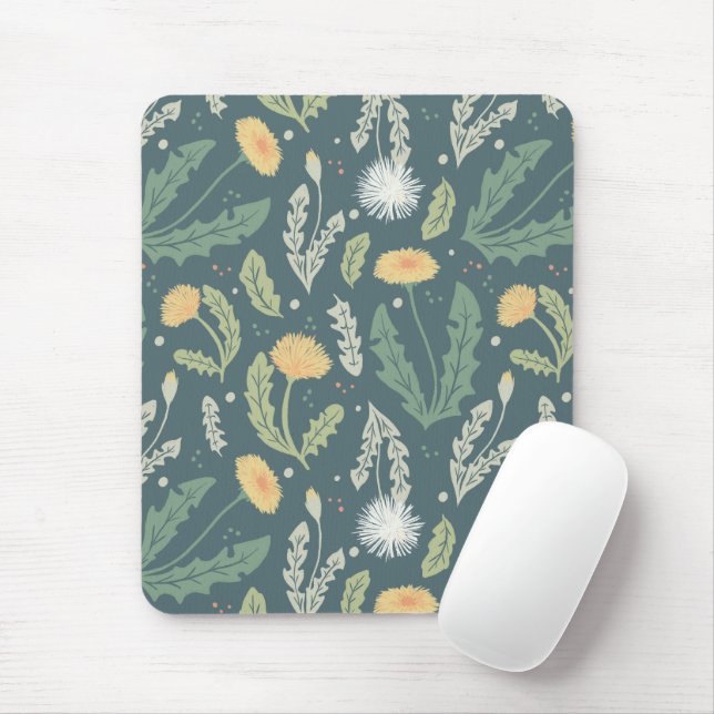 Dandelion Floral Weed Muster Mousepad (Mit Mouse)