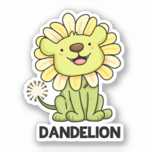 Dandelion Funny Lion Pun Aufkleber