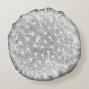 Dandelion Fuzz Grays Rundes Kissen