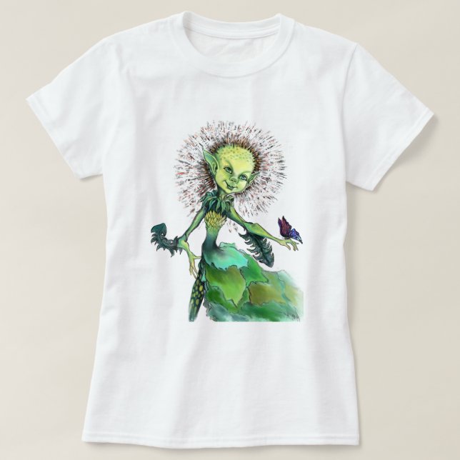 Dandelion Girl and Butterfly T - Shirt (Design vorne)