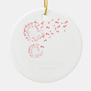Dandelion Go Red Ribbon Herz-Krankheit Bewusstsein Keramik Ornament
