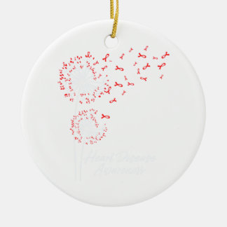 Dandelion Go Red Ribbon Herz-Krankheit Bewusstsein Keramik Ornament