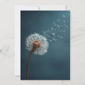 Dandelion Greeting Card on a Blue Background Feiertagskarte