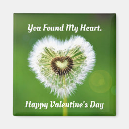 Dandelion Heart Square Magnet