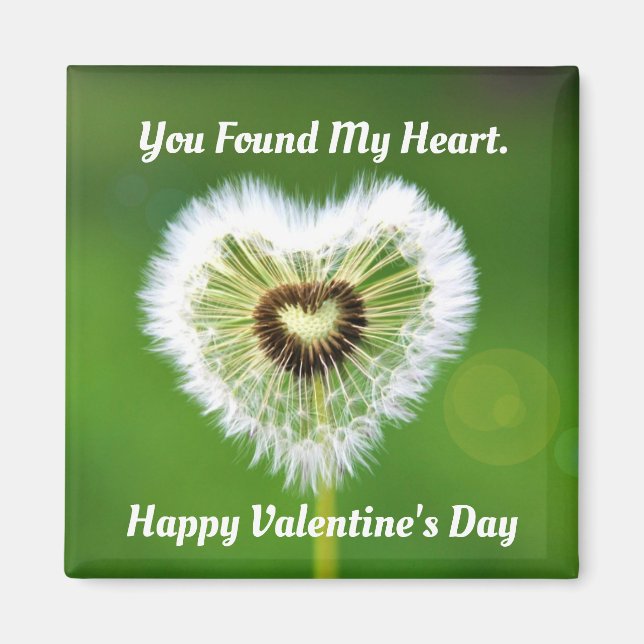Dandelion Heart Square Magnet (Vorne)