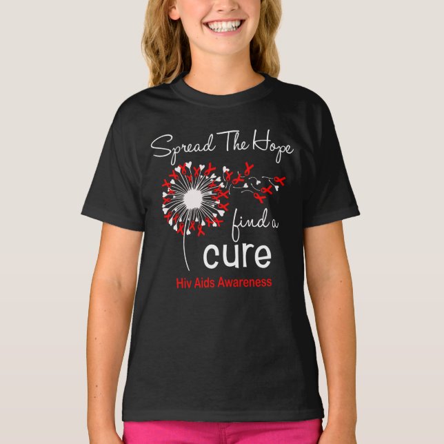 Dandelion Hiv Aids Awareness T-Shirt (Vorderseite)