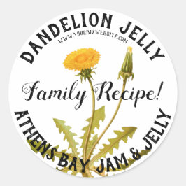 Dandelion Jelly Product Business Label Runder Aufkleber