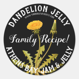 Dandelion Jelly Product Business Label Runder Aufkleber