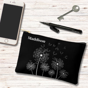 Dandelion Line Art mit kleinem Namen Zubehörtasche