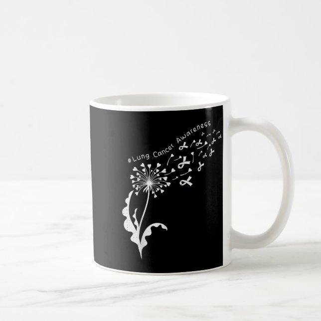 Dandelion Lung Cancer Awareness White Ribbon Suprt Kaffeetasse (Rechts)