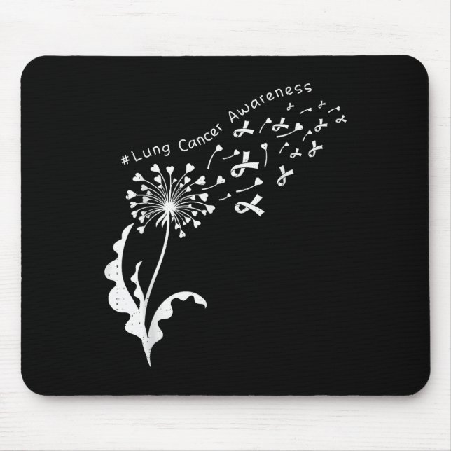 Dandelion Lung Cancer Awareness White Ribbon Suprt Mousepad (Vorne)