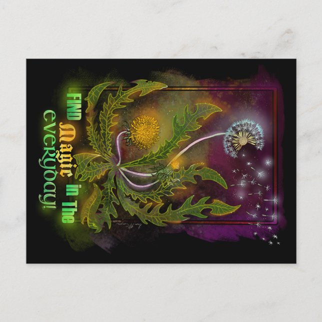 Dandelion Magic im Alltag! Feiertagspostkarte (Vorderseite)