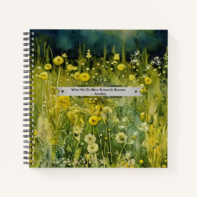 Dandelion Meadow Aurelius Eternity Quote Journal Notizbuch (Vorderseite)
