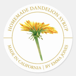 Dandelion Modernes Label Runder Aufkleber