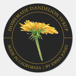 Dandelion Modernes Label Runder Aufkleber