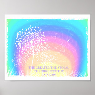 Dandelion Motivierend farbenfroher Regenbogen Poster