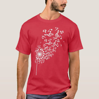 Dandelion Musical Notes Music Lover Nature Blume T-Shirt