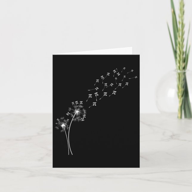 Dandelion Pi Day Blume Blumenbaum Mathemati Karte (Vorderseite)