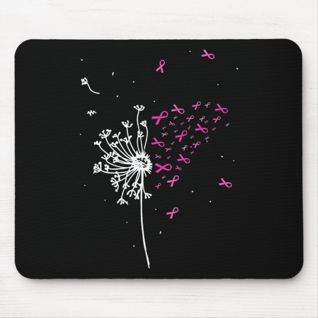 Dandelion Pink Ribbon Cooles Brustkrebs Bewusstsei Mousepad (Vorne)