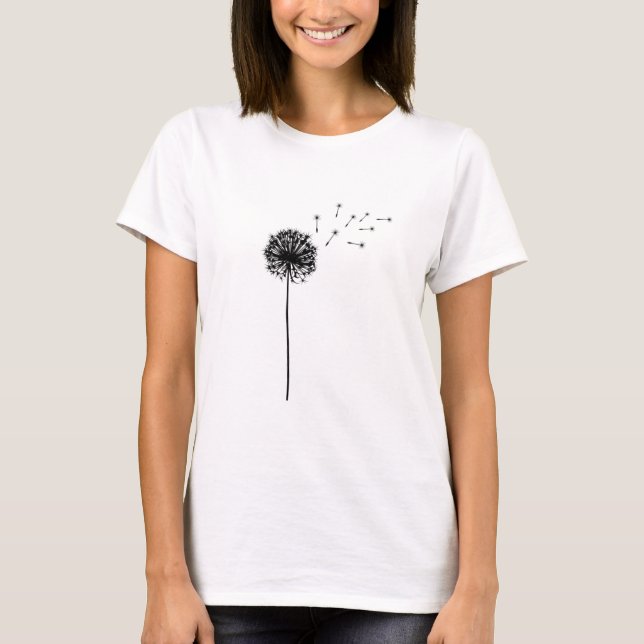 Dandelion Print Nature Macro Blume T-Shirt (Vorderseite)
