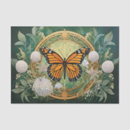 Dandelion Puffball Monarch Wildblume Medallion Seidenpapier