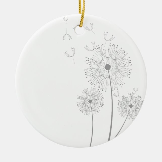 Dandelion purer moderner Blume Keramikornament (Vorne)