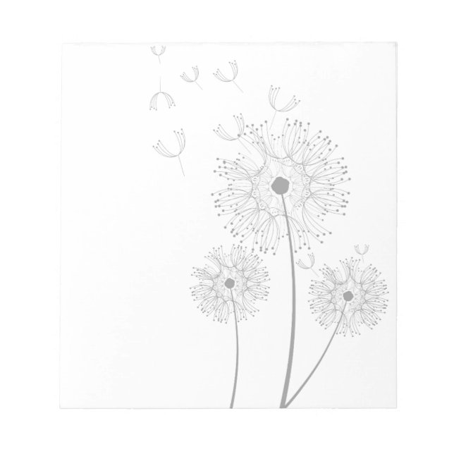 Dandelion purer moderner Blume Notizblock (Vorderseite)