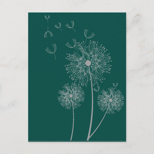 Dandelion purer moderner Blume Postkarte (Vorderseite)