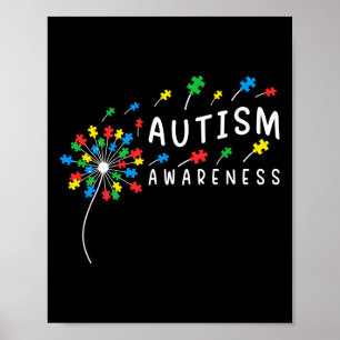 Dandelion Puzzle Piece Cool Autism Boys Girls Kind Poster
