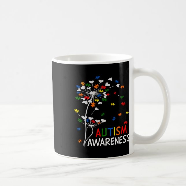 Dandelion Puzzle Piece Coole Autismus Bewusstsein  Kaffeetasse (Rechts)
