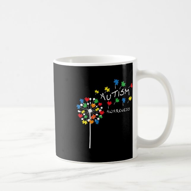 Dandelion Puzzle Piece Coole Autismus Bewusstsein  Kaffeetasse (Rechts)
