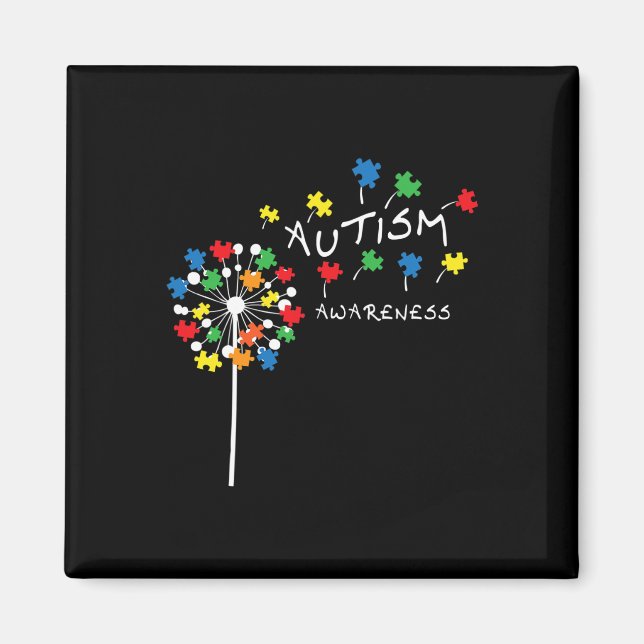 Dandelion Puzzle Piece Coole Autismus Bewusstsein  Magnet (Vorne)