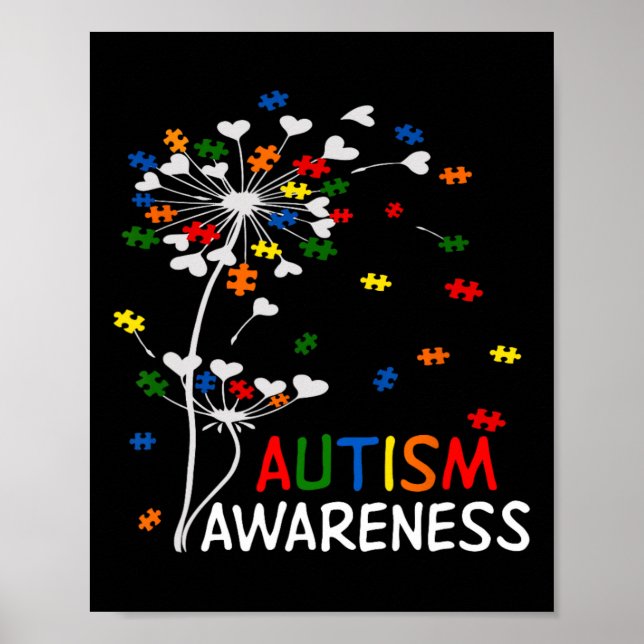 Dandelion Puzzle Piece Coole Autismus Bewusstsein  Poster (Vorne)
