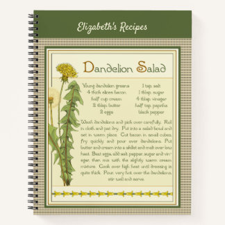 Dandelion Salad Recipe Book Notizbuch