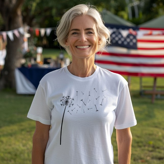 Dandelion Seeds Boho Line Art T-Shirt (Von Creator hochgeladen)