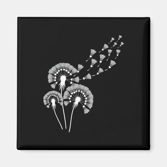 Dandelion Shuttle Shirt für Badminton Player Badmi Magnet (Vorne)