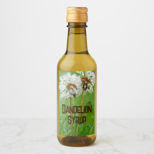 Dandelion Sirup zwei Blume zusammen Weinetikett